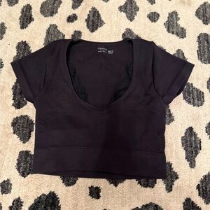 Women's Black Crop Top